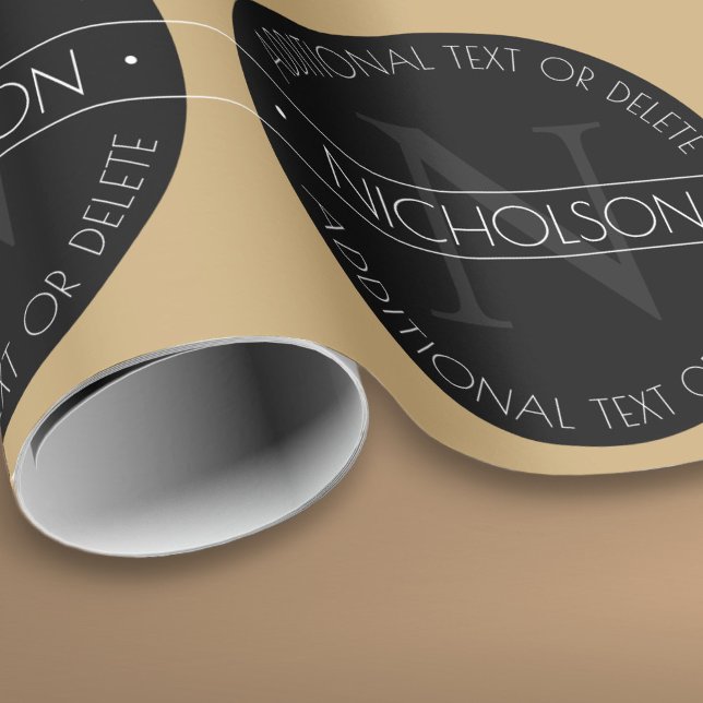 Elegantes, modernes, bearbeitbares Monogramm-Schwa Geschenkpapier (Von Creator hochgeladen)