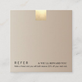 Elegantes, modernes Beige-Gold-Akzent Quadratische Visitenkarte
