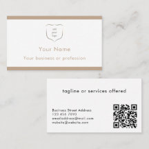 Elegantes modernes beiges Logo QR-Code Professiona