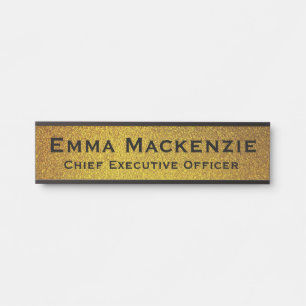 Elegantes modernes Black and Gold Office Türzeiche Türschild