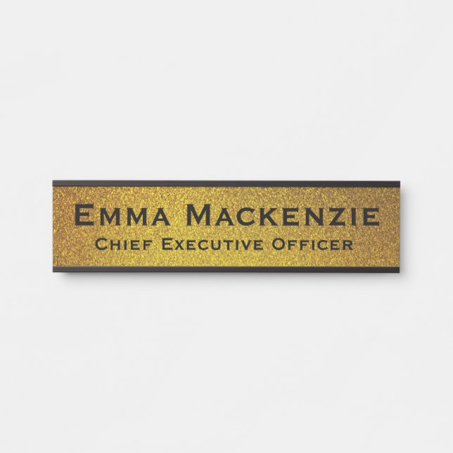 Elegantes modernes Black and Gold Office Türzeiche Türschild (Vorderseite )