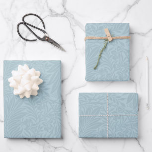 Elegantes modernes blaues Blumenmuster Geschenkpapier Set