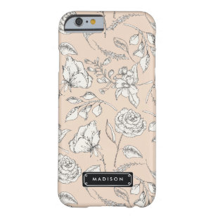Elegantes modernes Blumenmuster Personalisiert Barely There iPhone 6 Hülle