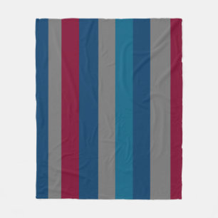 Elegantes, modernes Bordeaux-Linienmuster Fleecedecke