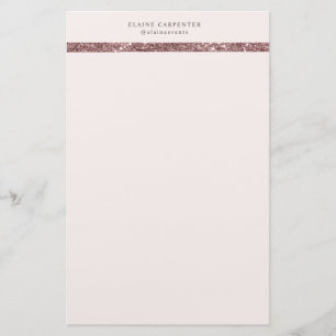 elegantes modernes Bronzeglitter-Monogramm Briefpapier