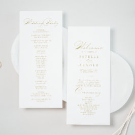 Elegantes, modernes Calligraphy Gold Wedding Progr Programm