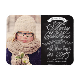 Elegantes modernes Chalkboard Weihnachtsfest Foto Magnet