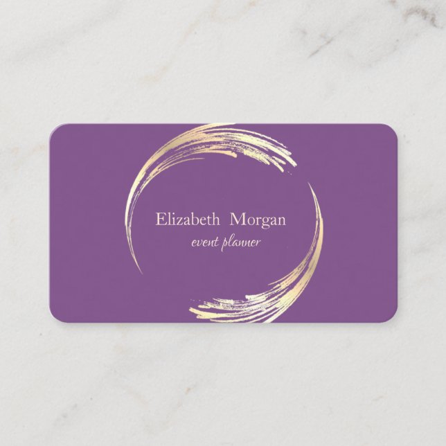 Elegantes modernes Circle Violet, Gold Visitenkarte (Vorderseite)