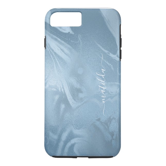 Elegantes, modernes Design aus Babyblau Case-Mate iPhone Hülle (Rückseite)