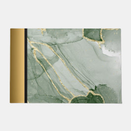Elegantes, modernes Design aus grünem und goldenem Fußmatte