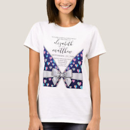 Elegantes modernes Design für Bow und Herz-Speckle T-Shirt