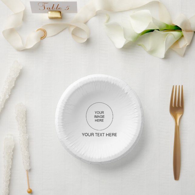 Elegantes modernes einfaches Round-Template Niedli Pappteller (Hochzeit)
