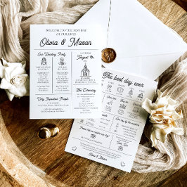 Elegantes modernes, einzigartiges Infografik-Hochz Einladung