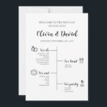 Elegantes, modernes, einzigartiges Programm für Ho<br><div class="desc">Dieses elegante, moderne, einzigartige Programm für Hochzeiten ist so konzipiert, dass es Ihre Gäste durch Ihren besonderen Tag in stilvoller Form führt. Mit seinem eleganten und modernen Design bietet dieses Programm einen detaillierten Zeitplan für Ihre Hochzeitsfeiern, der sicherstellt, dass jeder weiß, was zu erwarten ist. Das minimalistische Layout, gepaart mit...</div>