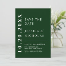 Elegantes modernes Emerald Green Simple Wedding Fo