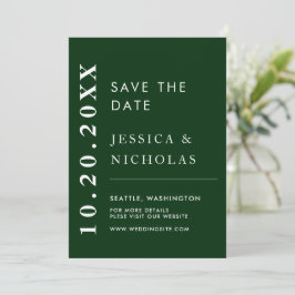 Elegantes modernes Emerald Green Simple Wedding Fo Save The Date