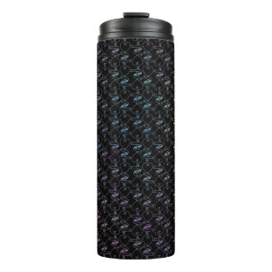 Elegantes, modernes, farbenfrohes Herz- und Keys-M Thermosbecher