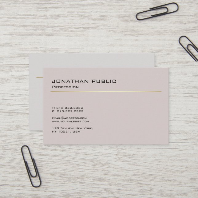 Elegantes, modernes Farbharmonie Minimalistisches  Visitenkarte (Vorderseite/Rückseite Beispiel)