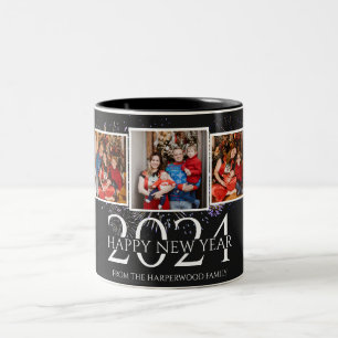 Elegantes, modernes Feuerwerk glücklich Neues Jahr Zweifarbige Tasse