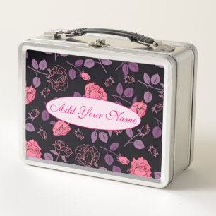 Elegantes modernes florales Design - Text einfügen Metall Brotdose