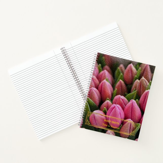 Elegantes, modernes, florales Gold Notizbuch (Innenseite)