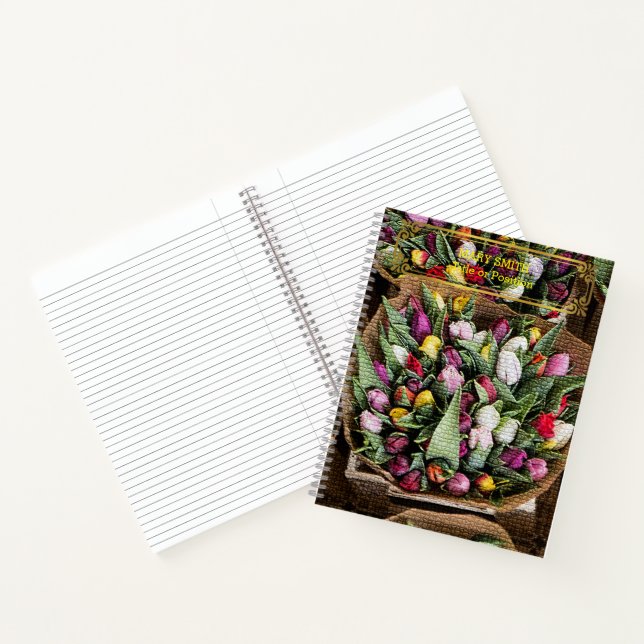 Elegantes, modernes, florales Gold Notizbuch (Innenseite)