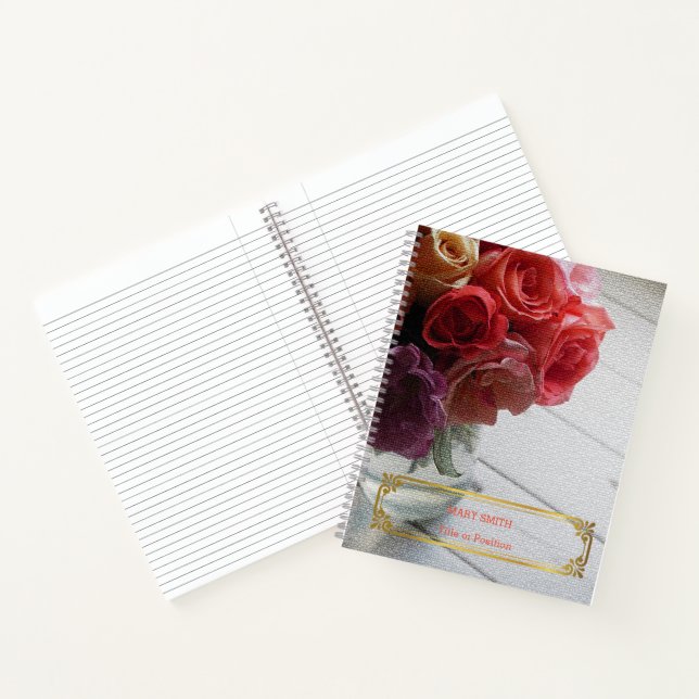 Elegantes, modernes, florales Gold Notizbuch (Innenseite)