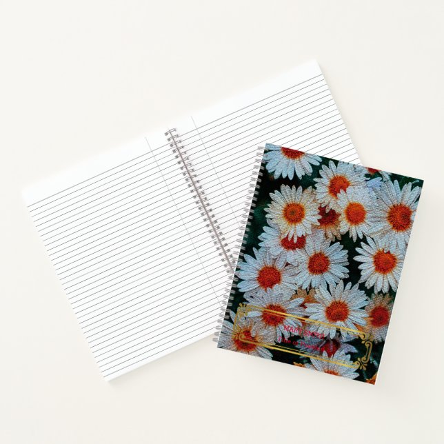 Elegantes, modernes, florales Gold Notizbuch (Innenseite)