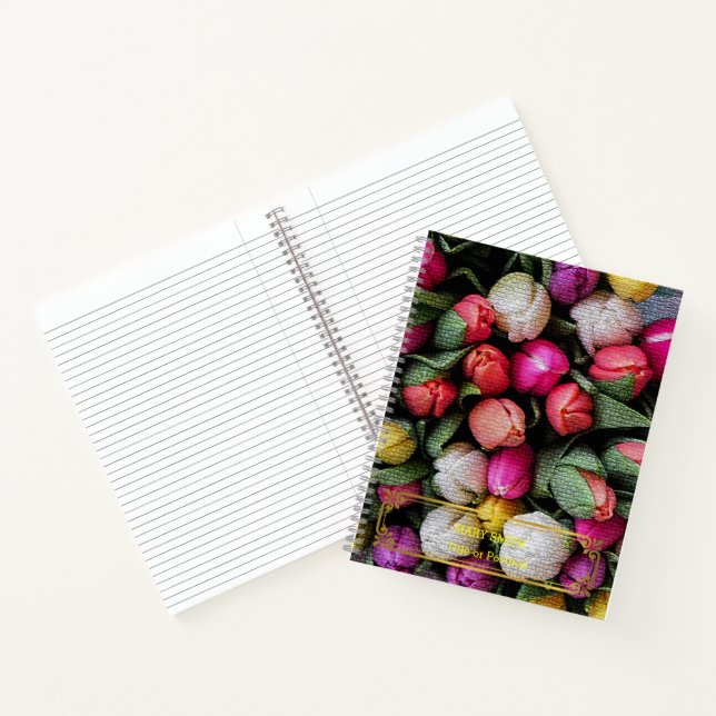 Elegantes, modernes, florales Gold Notizbuch (Innenseite)
