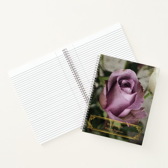 Elegantes, modernes, florales Gold Notizbuch (Innenseite)