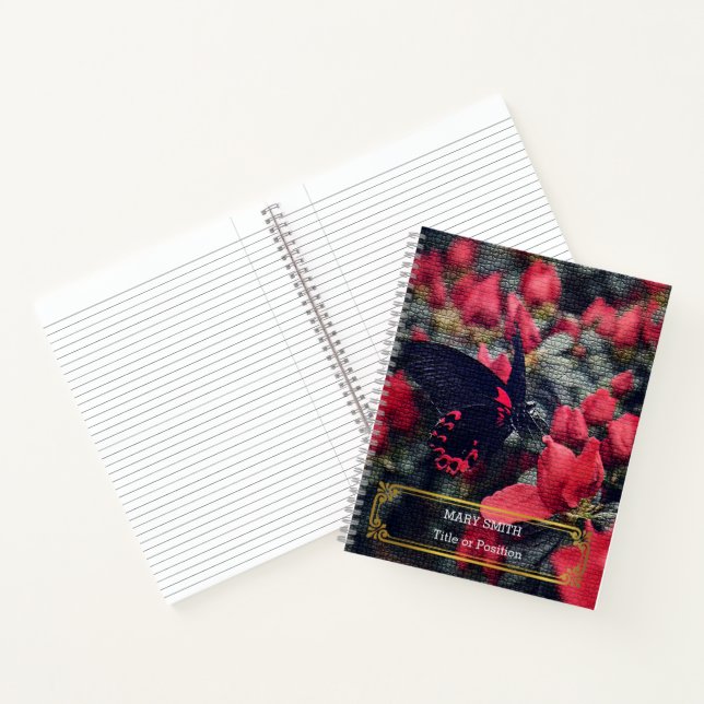 Elegantes, modernes, florales Gold Notizbuch (Innenseite)
