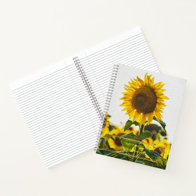 Elegantes, modernes, florales Gold Notizbuch (Innenseite)
