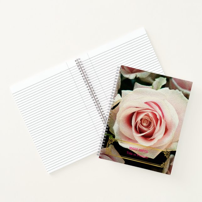 Elegantes, modernes, florales Gold Notizbuch (Innenseite)