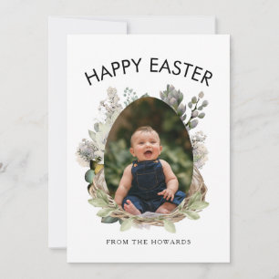 Elegantes modernes florales Ostern Frohe Ostern Feiertagskarte
