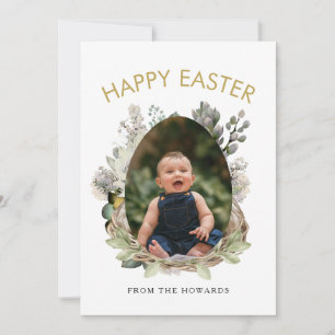 Elegantes modernes florales Ostern   Frohe Ostern  Feiertagskarte