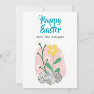 Elegantes modernes florales Ostern Frohe Ostern Feiertagskarte
