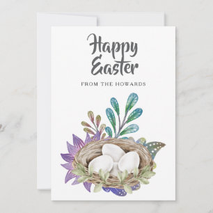 Elegantes modernes florales Ostern Frohe Ostern Feiertagskarte