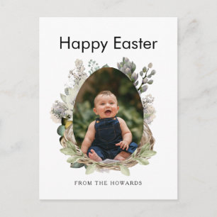 Elegantes modernes florales Ostern Frohe Ostern Feiertagspostkarte