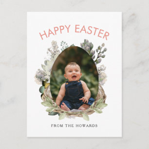 Elegantes modernes florales Ostern Frohe Ostern Feiertagspostkarte