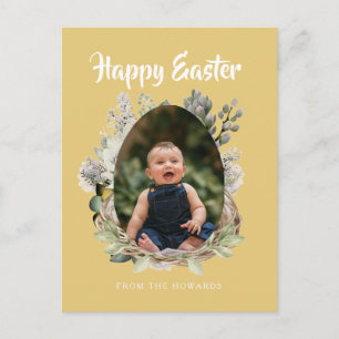 Elegantes modernes florales Ostern Frohe Ostern Feiertagspostkarte