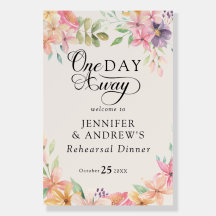Elegantes modernes florales Probe-Dinner-Schild