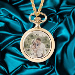 elegantes, modernes Foto Armbanduhr<br><div class="desc">elegante Hochzeitstag Foto Frau Uhr, Brauch.</div>