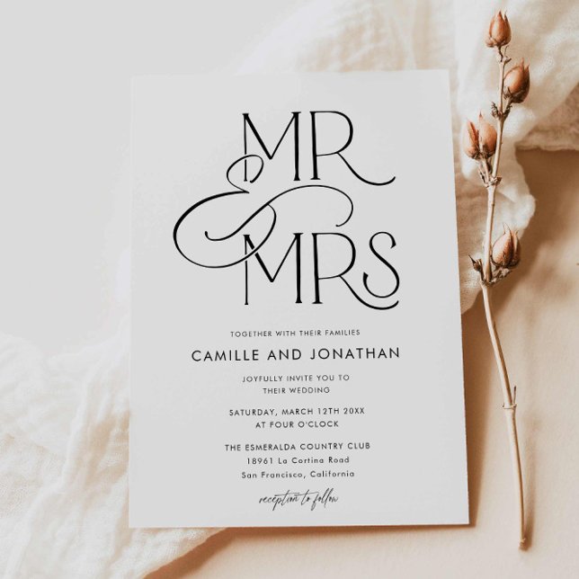 Elegantes modernes Foto Einladung zur Hochzeit (Modern Minimal Photo Wedding Invitation)