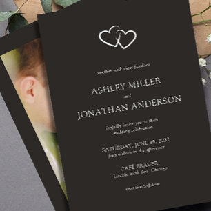 Elegantes, modernes Foto für Hochzeiten Einladung
