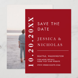 Elegantes, modernes Foto für Hochzeiten in Rot und Save The Date