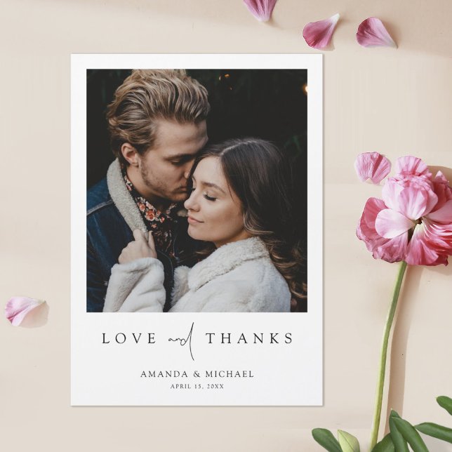 Elegantes modernes Foto Hochzeit Danke Magnet (Von Creator hochgeladen)