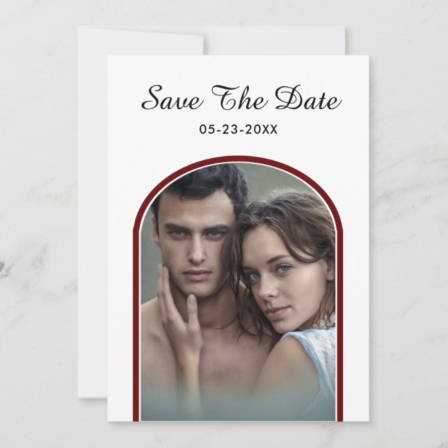Elegantes modernes Foto Hochzeit personalisieren Save The Date (Vorderseite)
