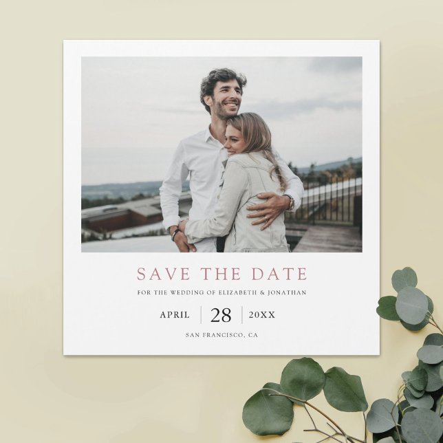Elegantes modernes Foto Hochzeit retten Datum Save The Date (Von Creator hochgeladen)