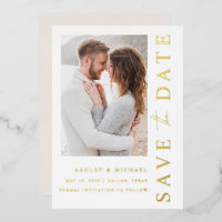 Elegantes modernes Foto Hochzeit retten Gold