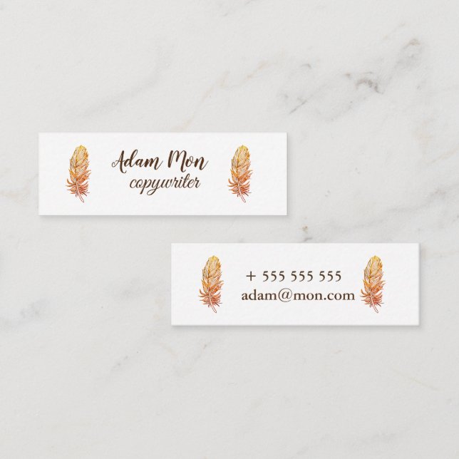 Elegantes modernes Foto Mini Business Card Mini Visitenkarte (Vorne/Hinten)